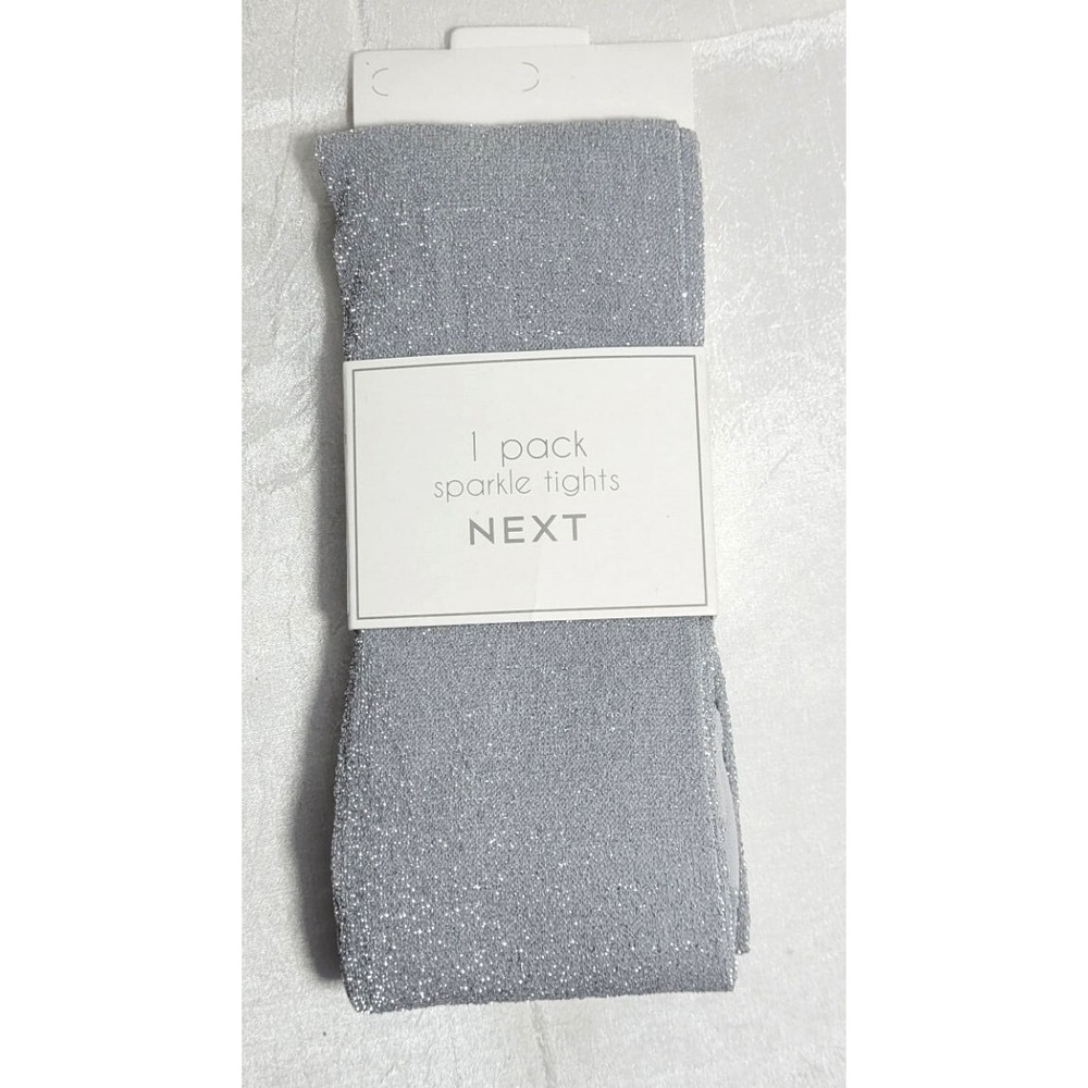 NEXT‎ Made in Italy Girls Sparkle Tights - Silver Gray - Size 11-12 Years Old